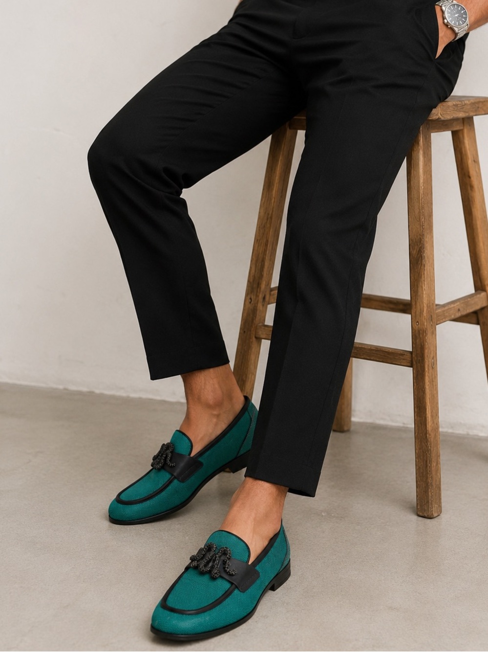 ALDO Teal Snake Embellished Loafers – Men’s US 11 / EU 41